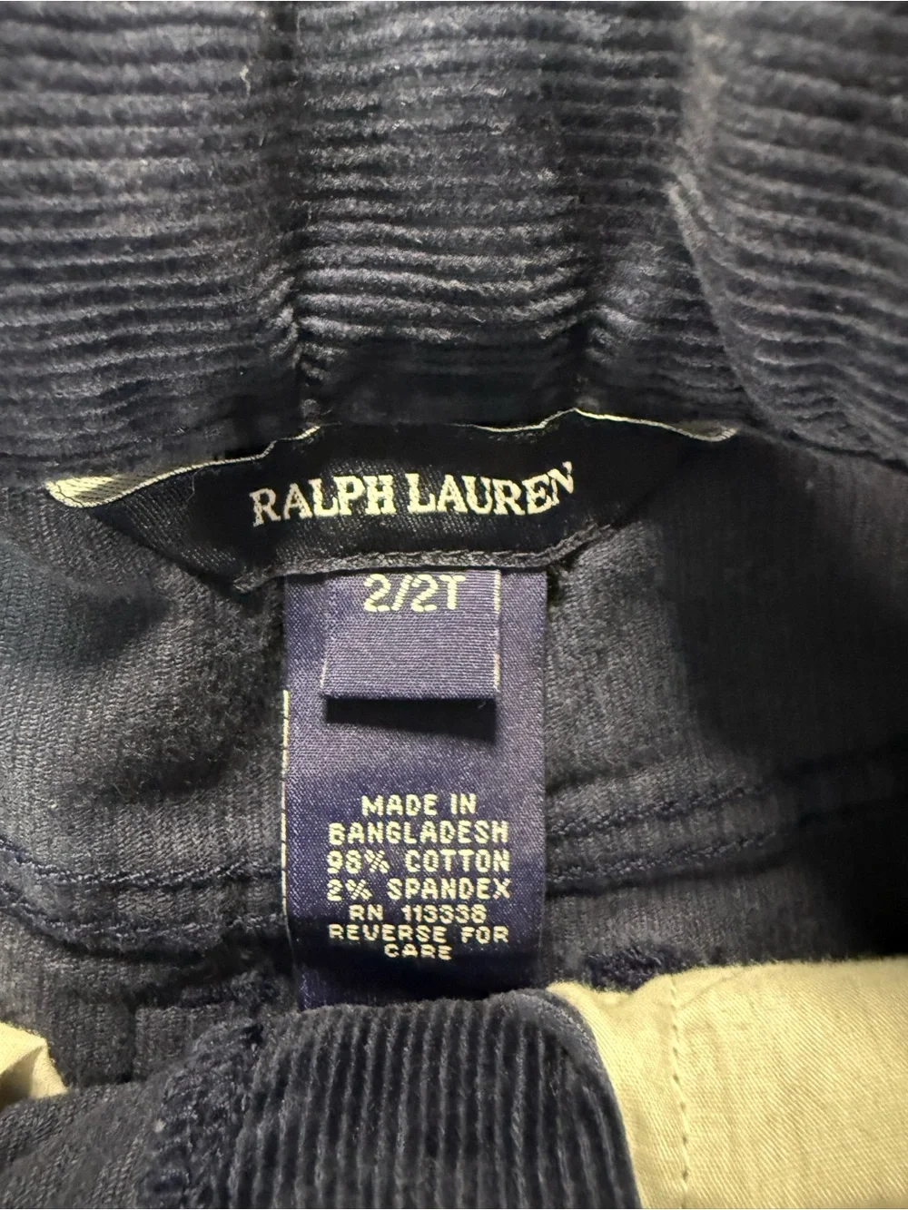 Ralph Lauren navy corduroy
